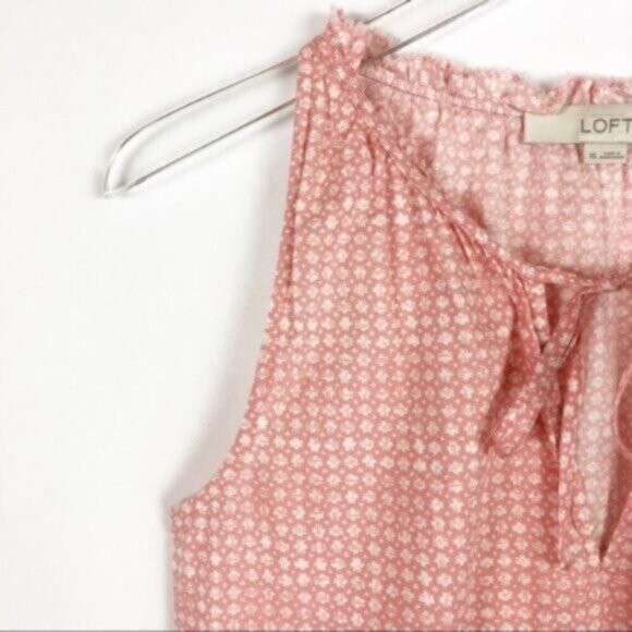 Ann Taylor LOFT | Women's Pink & White Boat Neckline Tank Style Top Size XS - Picture 4 of 6